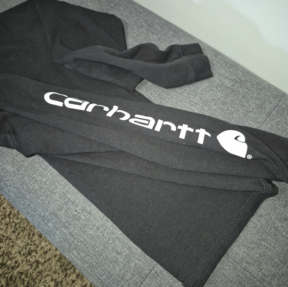Carhartt Long Sleeved Shirt. SZ Adult XS Or Kids LARGE. Black - Picture 6 of 7